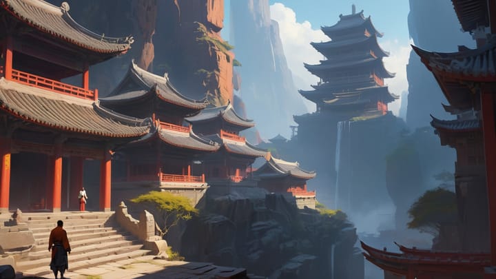 Shaolin philosophy. Visualization of Shaolin temple.